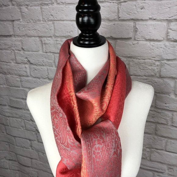 Multi-coloured Scarf with tassle ends - Picture 7 of 7